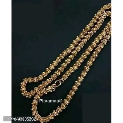 Pitaamaareg;  gold plated brass snake chain for men and women  Gold-plated Plated Brass Chain (22 Inch)Water And Sweat Proof Jawellery With Free Gift.-thumb3