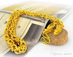 Pitaamaareg;  Gold plated 1 Gram  Chain For Boys and Man Gold-plated Alloy Chain (20 Inch)Water And Sweat Proof Jawellery With Free Gift.-thumb1