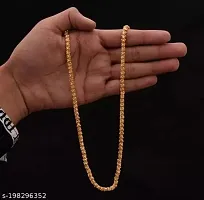 Pitaamaareg;  Stylish  Trendy Most Popular Beautiful Design Golden light Gold Plated Chain Gold-plated Plated Alloy Chain (22 Inch)Water And Sweat Proof Jawellery With Free Gift.-thumb1