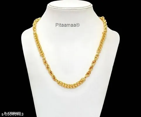 Pitaamaareg;  1 Gram Gold plated Chain For Boys and Man Gold-plated Plated Brass Chain (20 Inch)Water And Sweat Proof Jawellery With Free Gift.