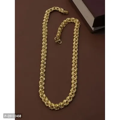 Stylish Golden Brass Chain Water And Sweat Proof Jewellery For Men-thumb0