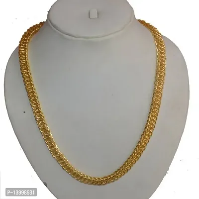 Pitaamaareg;  Long Gold-plated Plated Brass Chain (20 Inch)Water And Sweat Proof Jawellery With Free Gift.-thumb2