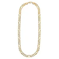 Pitaamaareg;  Men's 14k Solid Yellow Gold Figaro  Chain Necklace - Gold chain, figaro chains, real Gold chain (22 Inch)Water And Sweat Proof Jawellery With Free Gift.-thumb1