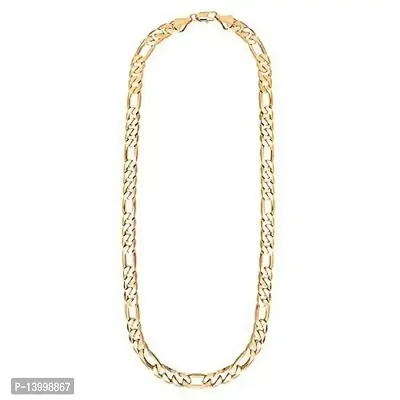 Pitaamaareg;  Men's 14k Solid Yellow Gold Figaro  Chain Necklace - Gold chain, figaro chains, real Gold chain (22 Inch)Water And Sweat Proof Jawellery With Free Gift.-thumb2