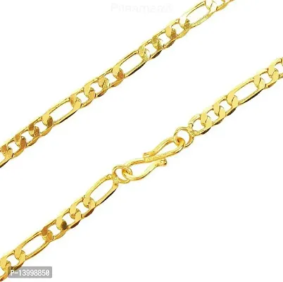 Pitaamaareg; 1 Gram Gold plated Chain For Boys and Man Gold-plated Plated Alloy Chain (22 Inch)Water And Sweat Proof Jawellery With Free Gift.