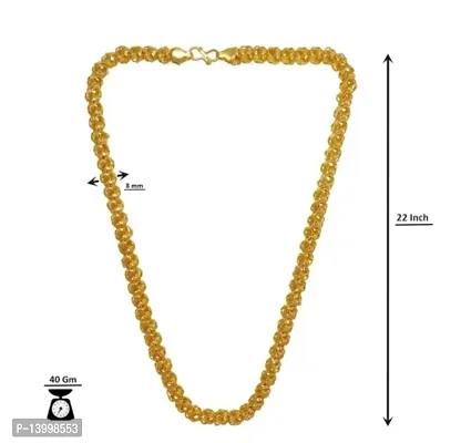 Pitaamaareg; 1 Gram Gold plated Chain For Boys and Man Gold-plated Plated Alloy Chain (20 Inch)Water And Sweat Proof Jawellery With Free Gift.-thumb0