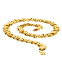Pitaamaareg;  Designer  Gold plated Lotus Chain  Gold-plated Plated Brass Chain (20 Inch)Water And Sweat Proof Jawellery With Free Gift.-thumb2