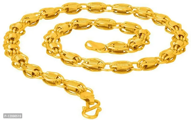 Pitaamaareg;  Gold New Trending Chain Gold-plated Plated Brass Chain(20 Inch)Water And Sweat Proof Jawellery With Free Gift.-thumb3