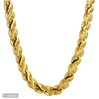Pitaamaareg;  1 Gram Gold plated Chain For Boys and Man Alloy, Stainless Steel Chain Gold-plated Plated Alloy Chain (20 Inch)Water And Sweat Proof Jawellery With Free Gift.-thumb0