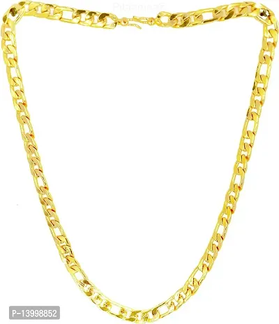 Pitaamaareg; Golden Chain For Boys Stylish Round Fisher Ball Necklace Chain For Men Women Gold-plated Plated Metal Chain(22 Inch)Water And Sweat Proof Jawellery With Free Gift.-thumb0