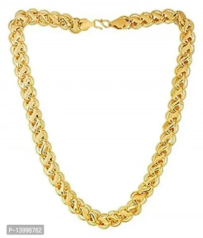 Pitaamaareg; Golden Chain For Boys Stylish Round Fisher Ball Necklace Chain For Men Women Gold-plated Plated Metal Chain(20 Inch)Water And Sweat Proof Jawellery With Free Gift.-thumb0