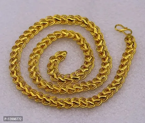 Gold plated Chain For Boys / Man Gold-plated Plated Stainless Steel, Alloy Chain Gold-plated Plated Alloy Chain (20 Inch)Water And Sweat Proof Jawellery With Free Gift.-thumb4