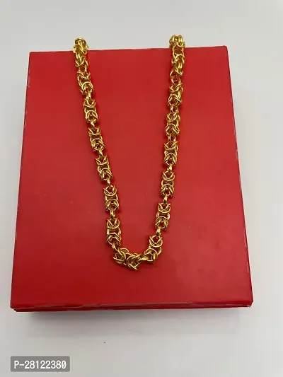 Stylish Golden Brass Chain Water And Sweat Proof Jewellery For Men-thumb0