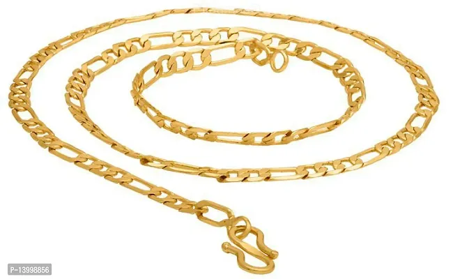 Pitaamaareg;  Long Gold-plated Plated Brass Chain (22 Inch)Water And Sweat Proof Jawellery With Free Gift.