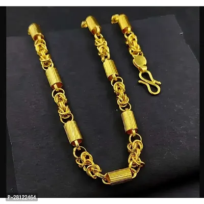 Stylish Golden Brass Chain Water And Sweat Proof Jewellery For Men-thumb0