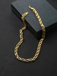 Pitaamaareg; Golden Chain For Boys Stylish Round Fisher Ball Necklace Chain For Men Women Gold-plated Plated Metal Chain(20 Inch)Water And Sweat Proof Jawellery With Free Gift.-thumb1
