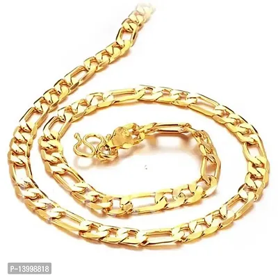 Pitaamaareg;  Designer Latest Chain Necklace With Lobster Clasp Fashionable Most Popular Beautiful Chain for Men, Women, Boy, Girls, Husband, Wife Gold Chain (22 Inch)Water And Sweat Proof Jawellery With Free Gift.-thumb3
