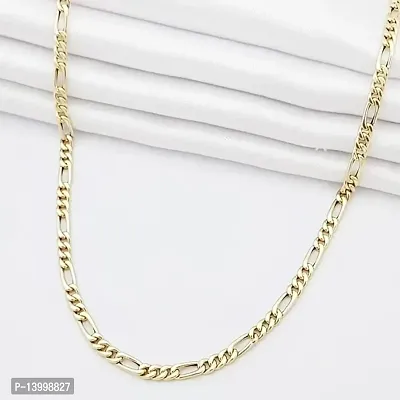 Pitaamaareg; Golden Chain For Boys Stylish Neck Chain Mens Jewellery Gold Chain For Men Boys Gold-plated Plated Brass Chain (22 Inch)Water And Sweat Proof Jawellery With Free Gift.