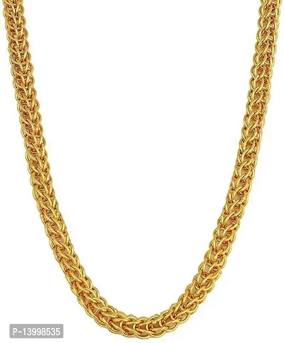 Pitaamaareg;  1 Gram Gold plated Chain For Boys and Man Gold-plated Plated Brass Chain (20 Inch)Water And Sweat Proof Jawellery With Free Gift.-thumb0