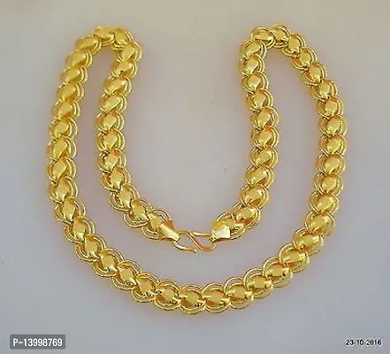 Pitaamaareg;  Gold-plated Plated Brass Chain (20 Inch)Water And Sweat Proof Jawellery With Free Gift.