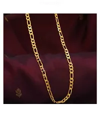 Pitaamaareg;  1 Gram Gold plated Chain For Boys and Man Gold-plated Plated Brass Chain (22 Inch)Water And Sweat Proof Jawellery With Free Gift.-thumb3