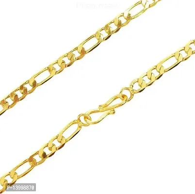 Pitaamaareg;  Gold New Trending Chain Gold-plated Plated Brass Chain(22 Inch)Water And Sweat Proof Jawellery With Free Gift.-thumb3