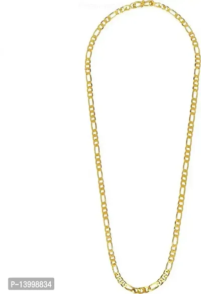 Pitaamaareg;  1 Gram Gold plated Chain For Boys and Man Gold-plated Plated Brass Chain (22 Inch)Water And Sweat Proof Jawellery With Free Gift.-thumb2