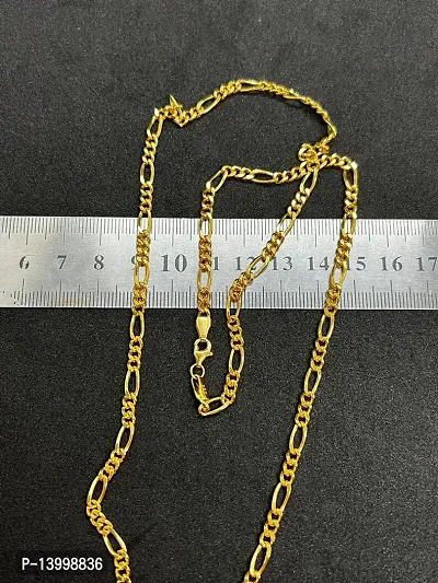 Gold plated Chain For Boys / Man Gold-plated Plated Stainless Steel, Alloy Chain Gold-plated Plated Alloy Chain (22 Inch)Water And Sweat Proof Jawellery With Free Gift.
