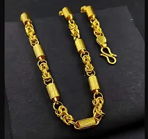 Pitaamaareg;  gold plated brass snake chain for men and women  Gold-plated Plated Brass Chain (20 Inch)Water And Sweat Proof Jawellery With Free Gift.-thumb3