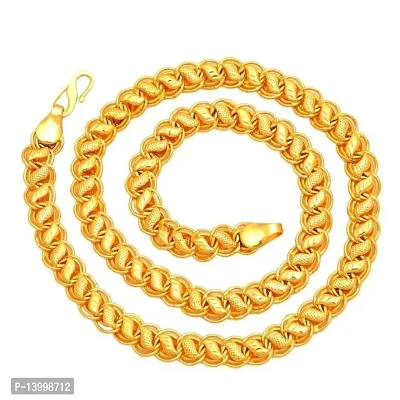 Pitaamaareg;  One Gram Gold Plated Brass Chain  for men Gold-plated Plated Brass Chain (20 Inch)Water And Sweat Proof Jawellery With Free Gift.-thumb0