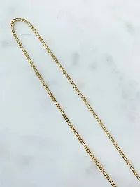 Pitaamaareg;  Stylish Lotus Inspired One gram Gold plated chain for Men Gold-plated Plated Brass Chain (22 Inch)Water And Sweat Proof Jawellery With Free Gift.-thumb1
