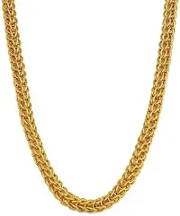 Pitaamaareg;  gold plated brass snake chain for men and women  Gold-plated Plated Brass Chain (20 Inch)Water And Sweat Proof Jawellery With Free Gift.-thumb2