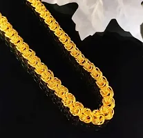 Pitaamaareg; Golden Chain For Boys Stylish Neck Chain Mens Jewellery Gold Chain For Men Boys Gold-plated Plated Brass Chain (20 Inch)Water And Sweat Proof Jawellery With Free Gift.-thumb2