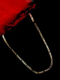 Pitaamaareg;  gold plated brass snake chain for men and women  Gold-plated Plated Brass Chain (22 Inch)Water And Sweat Proof Jawellery With Free Gift.-thumb1