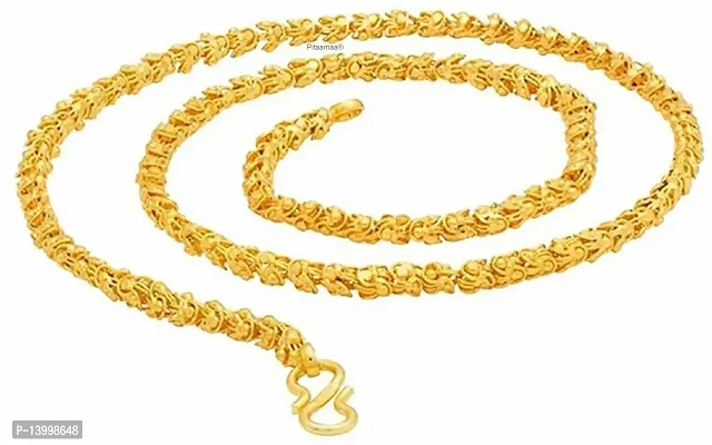 Pitaamaareg;  New Design Elegant Top Trending Gold-plated Plated Brass Chain (22 Inch)Water And Sweat Proof Jawellery With Free Gift.-thumb4