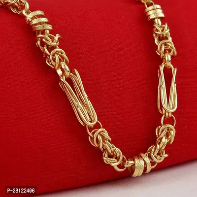 Stylish Golden Brass Chain Water And Sweat Proof Jewellery For Men