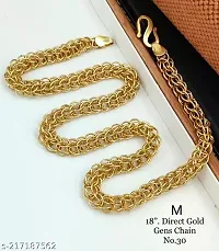 Pitaamaareg;  Long Gold-plated Plated Brass Chain (20 Inch)Water And Sweat Proof Jawellery With Free Gift.-thumb3