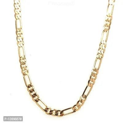 Pitaamaareg;  Gold New Trending Chain Gold-plated Plated Brass Chain(22 Inch)Water And Sweat Proof Jawellery With Free Gift.-thumb0