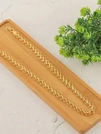 Pitaamaareg; Fashionable Golden Chain For Boys Criss Cross Necklace Chains For Men Women Girl Gold-plated Plated Brass Chain (20 Inch)Water And Sweat Proof Jawellery With Free Gift.-thumb1