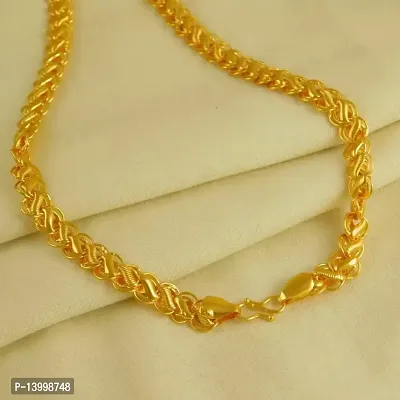 Pitaamaareg;  Stylish  Trendy Most Popular Beautiful Design Golden light Gold Plated Chain Gold-plated Plated Alloy Chain (20 Inch)Water And Sweat Proof Jawellery With Free Gift.