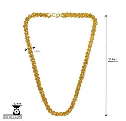 Pitaamaareg; Golden Chain For Boys Stylish Neck Chain Mens Jewellery Gold Chain For Men Boys Gold-plated Plated Brass Chain (20 Inch)Water And Sweat Proof Jawellery With Free Gift.-thumb4