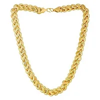Pitaamaareg;  1 Gram Gold plated Chain For Boys and Man Gold-plated Plated Brass Chain (20 Inch)Water And Sweat Proof Jawellery With Free Gift.-thumb3