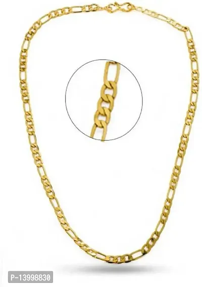 Pitaamaareg;  Long Gold-plated Plated Brass Chain (22 Inch)Water And Sweat Proof Jawellery With Free Gift.-thumb2