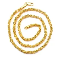 Pitaamaareg;  Long Gold-plated Plated Brass Chain (20 Inch)Water And Sweat Proof Jawellery With Free Gift.-thumb2