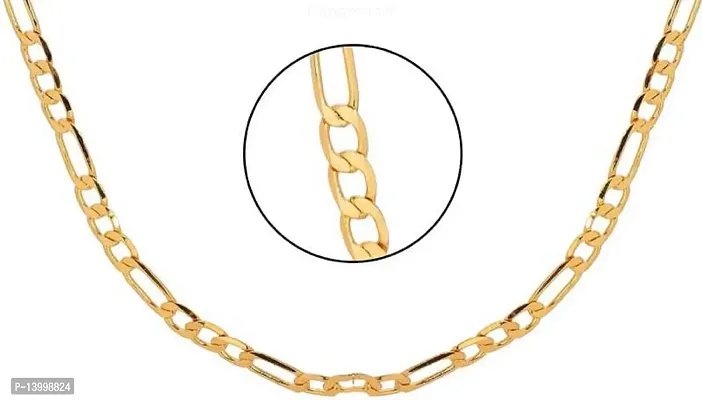 Pitaamaareg; Stylish Trendy Exclusive Gold plated chain for boys and Men Gold-plated Plated Brass Chain(22 Inch)Water And Sweat Proof Jawellery With Free Gift.-thumb4