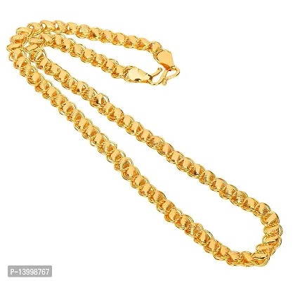Pitaamaareg;  Stylish Lotus Inspired One gram Gold plated chain for Men Gold-plated Plated Brass Chain (20 Inch)Water And Sweat Proof Jawellery With Free Gift.