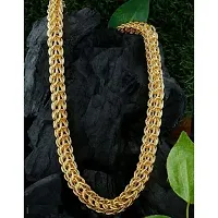 Pitaamaareg;  Stylish Lotus Inspired One gram Gold plated chain for Men Gold-plated Plated Brass Chain (20 Inch)Water And Sweat Proof Jawellery With Free Gift.-thumb1