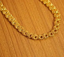 Pitaamaareg; Fashionable Golden Chain For Boys Criss Cross Necklace Chains For Men Women Girl Gold-plated Plated Brass Chain (20 Inch)Water And Sweat Proof Jawellery With Free Gift.-thumb3