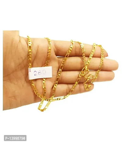 Pitaamaareg;  Gold New Trending Chain Gold-plated Plated Brass Chain(22 Inch)Water And Sweat Proof Jawellery With Free Gift.-thumb2