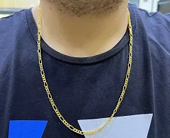 Pitaamaareg;  Men's 14k Solid Yellow Gold Figaro  Chain Necklace - Gold chain, figaro chains, real Gold chain (22 Inch)Water And Sweat Proof Jawellery With Free Gift.-thumb1